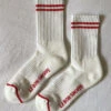 BOYFRIEND SOCKS CLEAN WHITE -Fashion Clothing Store cleanwhiteredstripesocksboyfriendlebonshoppe pipeandrow