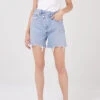 AGOLDE CRISS CROSS SHORT SYMBOL -Fashion Clothing Store criss cross shorts denim jeans blue symbol agolde pipe and row