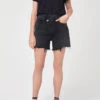 AGOLDE CRISS CROSS SHORT HITCHHIKE 2 AGOLDE CRISS CROSS SHORT HITCHHIKE -Fashion Clothing Store criss cross shorts denim jeans hitchhike washed black agolde pipe and row