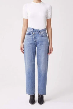 AGOLDE CRISS CROSS JEANS ETERNAL -Fashion Clothing Store crisscrossdenimjeansdarkblueeternalagolde pipeandrow