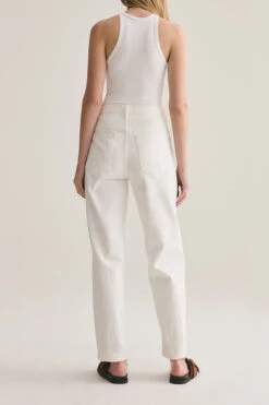 AGOLDE CRISS CROSS JEAN PASTE -Fashion Clothing Store crisscrosshighrisedenimjeanspasteoffwhiteagolde pipeandrow