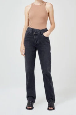 AGOLDE CRISS CROSS STRAIGHT 12 AGOLDE CRISS CROSS STRAIGHT -Fashion Clothing Store crisscrossstraightshamblesblackwashedjeansagolde pipeandrowseattle
