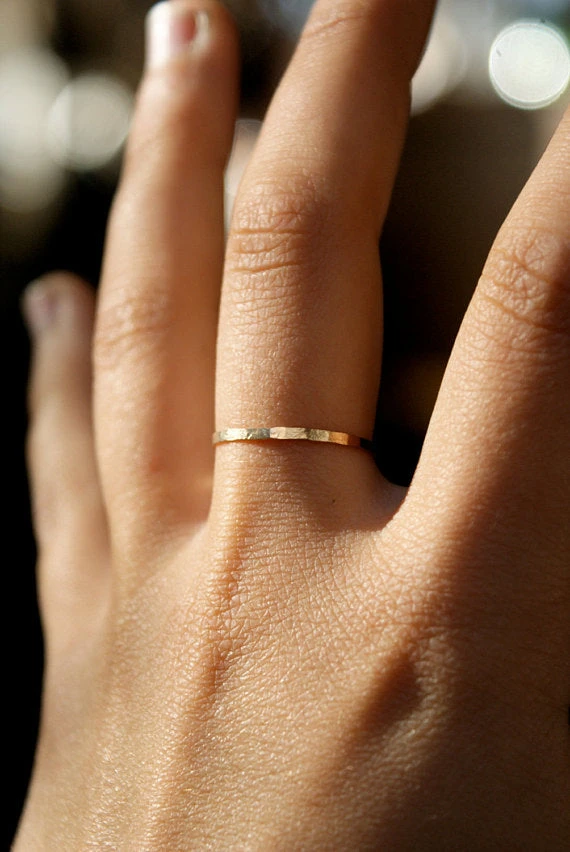 HAMMERED MEDIUM STACKING RING - Image 3