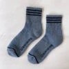 GIRLFRIEND SOCKS INDIGO -Fashion Clothing Store indigobluegirlfriendsockslebonshoppe pipeandrow