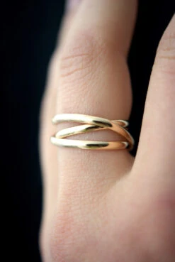 INFINITY SPIRAL RING -Fashion Clothing Store infinity stacking spiral ring 14k gold pipe and row
