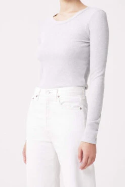 AGOLDE MAYA SCOOP NECK RIB LONG SLEEVE