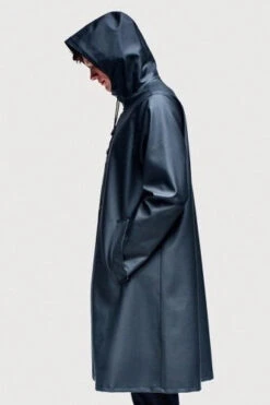 Stutterheim MOSEBACKE RAIN JACKET BLACK -Fashion Clothing Store mosebacke black side