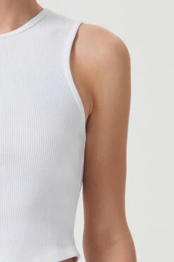 AGOLDE NOVA TANK WHITE 16 AGOLDE NOVA TANK WHITE -Fashion Clothing Store nova ribbed tank rib crop white agolde pipe and row