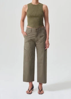 AGOLDE NOVA TANK UNIFORM GREEN -Fashion Clothing Store nova tank rib crop rice paper tan agolde pipe and row d2b0defb 6388 482b 86b6 5cc024797403