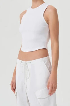 AGOLDE NOVA TANK WHITE 15 AGOLDE NOVA TANK WHITE -Fashion Clothing Store nova tank rib crop white agolde pipe and row