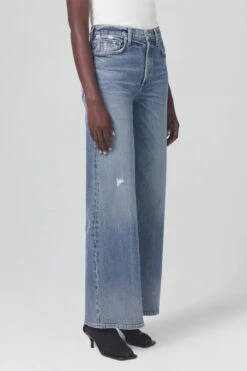 CITIZENS OF HUMANITY PALOMA BAGGY JEAN ASCENT -Fashion Clothing Store paloma ascent light blue baggy wide leg jean pipe and row