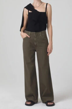 CITIZENS OF HUMANITY PALOMA UTILITY TROUSER -Fashion Clothing Store paloma trouser green tea leaf wide leg jean pipe and row
