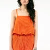 PLEAT STRAP SINGLET -Fashion Clothing Store pleat strap tank orange nin studios pipe and Row