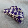 ASYMMETRICAL HAIR CLAW PURPLE CHECK