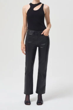 AGOLDE RELAXED BOOT RECYCLED LEATHER 12 AGOLDE RELAXED BOOT RECYCLED LEATHER -Fashion Clothing Store relax boot cut recylced leather detox black agolde pipe and row