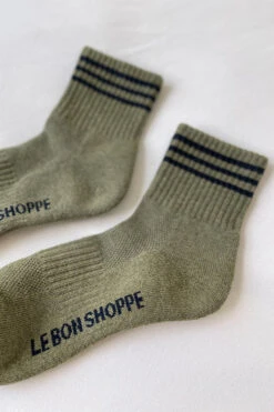 GIRLFRIEND SOCKS SAGE -Fashion Clothing Store sagegreenribbedgirlfriendsockslebonshoppe pipeandrow