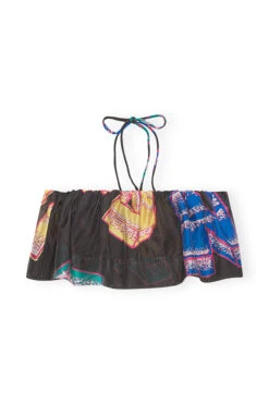 Ganni SHEER VOILE CROPPED STRAP TOP