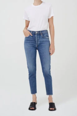 AGOLDE RILEY HI RISE CROP SILENCE