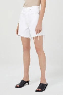 AGOLDE STELLA SHORT RISK -Fashion Clothing Store stella high waist denim jean shorts risk white agolde pipe and row