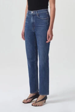 AGOLDE HIGH RISE STOVEPIPE ASPIRE 8 AGOLDE HIGH RISE STOVEPIPE ASPIRE -Fashion Clothing Store stovepipe aspire medium blue jeans agolde pipe and row