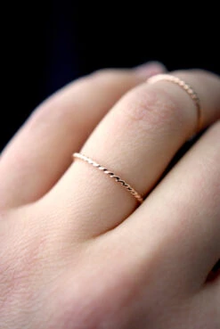 THICK TWISTED STACKING RING -Fashion Clothing Store thick twisted rose gold stacking ring hannah naomi pipe and row