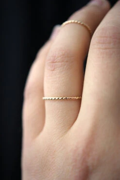 THICK TWISTED STACKING RING -Fashion Clothing Store thick twisted stacking ring gold hannah naomi pipe and row