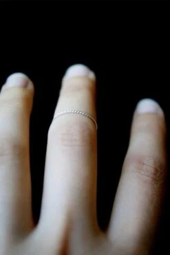 TWISTED THIN STACKING RING -Fashion Clothing Store twist thin silver ring